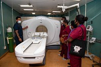 Pacific Partnership 2022 Personnel Conduct Radiology Training with Solomon Islands Medical Professionals Aboard Mercy 220831-N-NC885-2028HONIARA, Solomon Islands (Sept. 1, 2022) – Hospital Corpsman 1st Class Jed Rodriguez, from Los Angeles, left, gives a presentation of a computerized tomography (CT) to medical professionals from the National Referral Hospital in Honiara aboard the Military Sealift Command hospital ship USNS Mercy (T-AH 19) during Pacific Partnership 2022. Now in its 17th year, Pacific Partnership is the largest annual multinational humanitarian assistance and disaster relief preparedness mission conducted in the Indo-Pacific. Pacific Partnership is a unifying mission that fosters enduring friendships and cooperation among many nations. The year’s mission in Solomon Islands will include participants from the United States, Japan and Australia. (U.S. Navy photo by Mass Communication Specialist 2nd Class Drace Wilson)