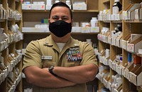 A Quality Quartet of Chief Selectees 220906-N-HU933-318Hospital Corpsman 1st Class Cyrus Cunningham, assigned to Navy Medicine Readiness Training Unit Everett as a pharmacy technician, was notified by his command leadership of being selected as part of the Fiscal Year 2023 U.S. Navy chief petty officer ranks (official Navy photo by Douglas H Stutz, NHB/NMRTC Bremerton public affairs officer).