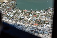 Hurricane Ian damage, aerial view.