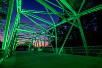 Green Light for Veterans, The Town Common bridge, Greenville, North Carolina, USA