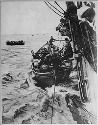 Photograph of Passengers Rescued from the French Liner Sontay, 04/1918. Original public domain image from Flickr