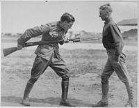 Training Camp Activities. Bayonet fighting instruction by an English Sergeant Major, Camp Dick, Texas, ca. 1917 - ca. 1918. Original public domain image from Flickr