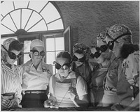 "Secretaries, housewives, waitresses, women from all over central Florida are getting into vocational schools to learn war work. Typical are these in the Daytona Beach branch of the Volusia county vocational school.", 04/1942. Original public domain image from Flickr