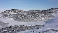 Snowy mountain, nature landscape background. Original public domain image from Flickr