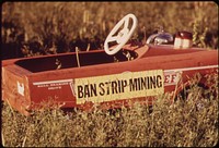 Toy car on the John Redding Ranch at Sarpy Basin. The Reddings have refused to sell to the Westmoreland Coal Company, 06/1973. Photographer: Norton, Boyd. Original public domain image from Flickr