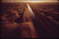 All-American Canal carries Colorado River water through sand-swept area of the Imperial Valley, May 1972. Photographer: O'Rear, Charles. Original public domain image from Flickr