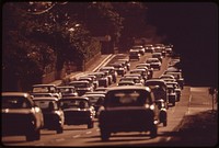 Morning rush hour traffic to Honolulu from the east on Kalanianaole Highway, October 1973. Photographer: O'Rear, Charles. Original public domain image from Flickr