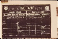 Timetable at Pauls Valley, Oklahoma, on the route of the Lone Star between Chicago and Houston, Texas.