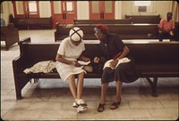 Women waiting for a passenger train at the Fort Worth, Texas station, June 1974. Photographer: O'Rear, Charles. Original public domain image from Flickr