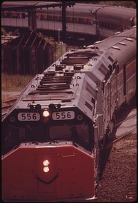 The Coast Starlight (train #11) pulls into the Tacoma Washington, passenger train depot, July 1974. Photographer: O'Rear, Charles. Original public domain image from Flickr