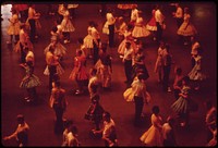 The Pershing Memorial Auditorium is the scene of Lincoln's 33rd Annual Square Dance Festival, May 1973. Photographer: O'Rear, Charles. Original public domain image from Flickr