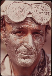 Painter Working On Chain Link Fence, August 1973. Photographer: Swanson, Dick. Original public domain image from Flickr