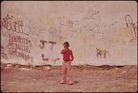 Boy In Back Alley In North Philadelphia, August 1973. Photographer: Swanson, Dick. Original public domain image from Flickr