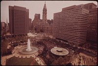 John F. Kennedy Plaza In Center City, August 1973. Photographer: Swanson, Dick. Original public domain image from Flickr