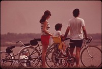 On The Bicycle Path Along The George Washington Parkway Which Is In The Glide Path To National Airport, April 1973. Photographer: Swanson, Dick. Original public domain image from Flickr