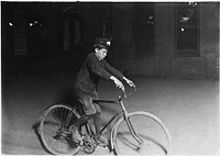 A.D.T. Messenger Boy. 10 P.M. Indianapolis, Ind, August 1908. Photographer: Hine, Lewis. Original public domain image from Flickr