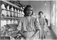 A typical spinner, Mamie. Lancaster Cotton Mills. Lancaster, S.C., December 1908. Photographer: Hine, Lewis. Original public domain image from Flickr