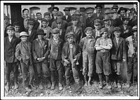 Closing hour, Saturday noon, at Dallas Mill. Every child in photo, so far as I was able to ascertain, works in that mill, November 1910. Photographer: Hine, Lewis. Original public domain image from Flickr