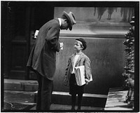 Michael Mc Nelis. This boy has just recovered from his second attack of pneumonia. Was found selling papers in a big rain storm today. Philadelphia, Pa, June 1910. Photographer: Hine, Lewis. Original public domain image from Flickr