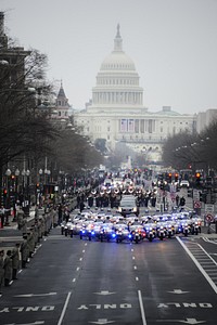 U.S. Service members with the Joint Task Force-National Capital Region participate in a dress rehearsal for the presidential inaugural parade in Washington, D.C., Jan. 13, 2013.