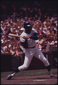 A Chicago Cubs Batter Awaits A Pitch From A Visiting Oakland A's Player In A Game At Wrigley Field, 07/1973. Photographer: White, John H. Original public domain image from Flickr