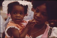 A Black Mother And Child, Part Of The 1.2 Million People Of Their Race Who Make Up Over One Third Of Chicago's Population, 08/1973. Photographer: White, John H. Original public domain image from Flickr