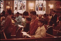 Worshippers At Holy Angel Catholic Church On Chicago's South Side, 10/1973. Photographer: White, John H. Original public domain image from Flickr