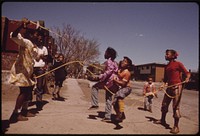 Black Children Play Outside The Ida B. Wells Homes, One Of Chicago's Oldest Housing Projects. There Are 1,652 Apartments Housing 5,920 Persons In 124 Buildings On The South Side, 05/1973. Photographer: White, John H. Original public domain image from Flickr