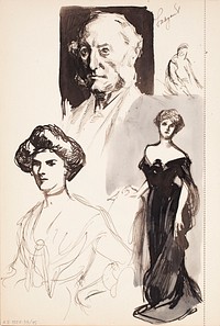 (unknown)part of a sketchbook, by Albert Edelfelt