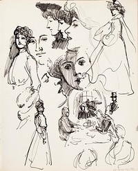 (unknown)part of a sketchbook, by Albert Edelfelt