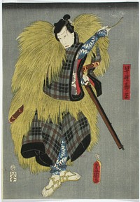 Näyttelijä ichikawa danjuro viii näytelmässä kanadehon chusingura (uskolliset vasallit), 1854, by Utagawa Kunisada