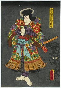 Näyttelijä ichikawa ichizo näytelmässä irifune soga nihon no torikachi (sogan suku valloittaa japanin), 1857, by Utagawa Kunisada