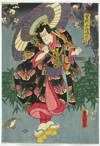 Actor nakamura fukusuke in toshitoku soga matsushimadai, 1857, by Utagawa Kunisada