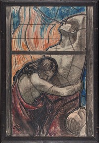 Purgatory, detail of a stained glass composition for the turku cathedral, 1923, by Magnus Enckell