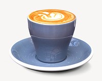 Latte art coffee, beverage isolated design