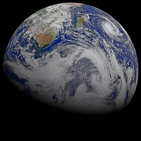 Planet Earth, satellite photo. View public domain image source here