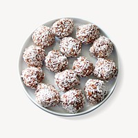 Chocolate balls, dessert isolated design