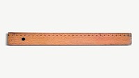 Wooden ruler collage element psd