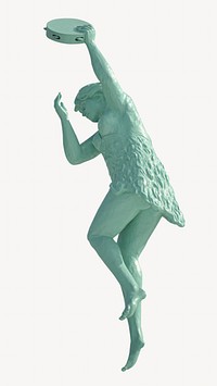 Dancing woman statue isolated image on white