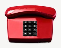 Red analog phone isolated psd