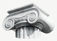 Greek pillar capital collage element psd