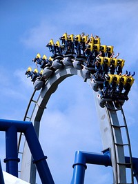 Rollercoaster ride, amusement park. View public domain image source here