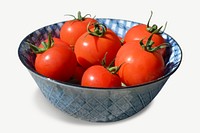 Tomatoes in bowl collage element psd