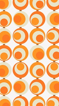 Orange round pattern iPhone wallpaper vector