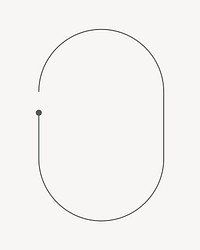 Minimal oval line art frame vector