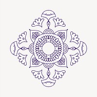 Purple Indian rangoli clipart vector