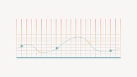 Wavy line graph table collage element vector