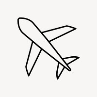 Airplane icon, travel graphic vector