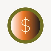 Dollar currency badge, finance graphic vector