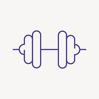 Dumbbell fitness icon, health graphic vector